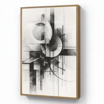 Wandlamp 60x90 cm - Oplaadbaar - Abstract - Kunst - Modern - Zwart wit - Wandlampen binnen woonkamer - Slaapkamer lamp - Decoratieve nachtlamp - Vloerlamp draadloos