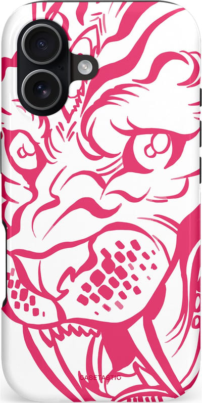 Casetastic hoesje geschikt voor Apple iPhone 17 - MagSafe - Dubbellaagse bescherming - Scherpe Strepen - Fashion Case - Wit Roze