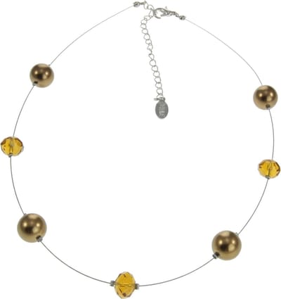 Behave - Ketting met parels en facet geslepen kralen - 43,5 cm (verlengketting 8,5 cm)