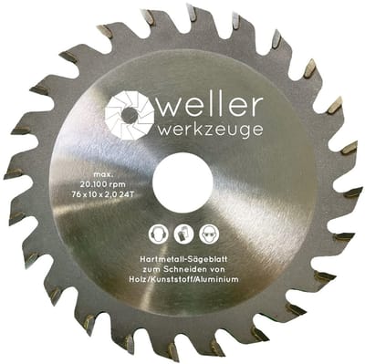 Professioneel zaagblad 76 mm 24 tanden voor hout, kunststof en aluminium