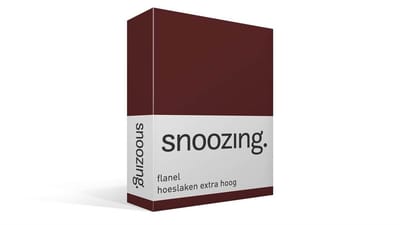 Snoozing - Flanel - Hoeslaken - Tweepersoons - 120x200 cm - Aubergine