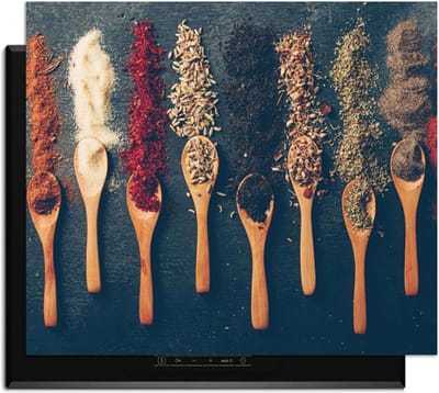 KitchenArt - Spice Palette – Inductie Beschermer - 65x52 cm - Kookplaat Beschermer - Luxe Afdekplaat Inductieplaat - Anti-slip & Oprolbaar - Beschermmat Inductiekookplaat