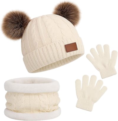 Warme Winterset voor Kinderen - Muts, Sjaal en Handschoenen voor Jongens en Meisjes van 1-5 Jaar - Ideaal voor Buitenactiviteiten en Koude Dagen