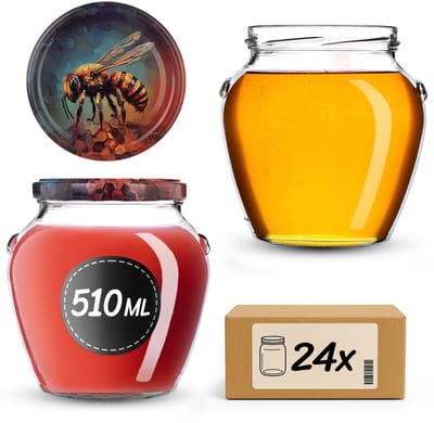 KADAX Inmaakpotten 510 ml fi82 Honingbij 24 stuks