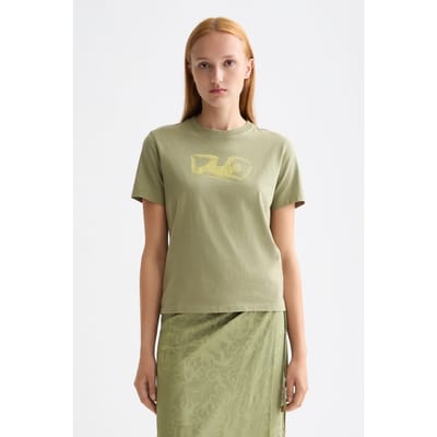 Scotch & Soda Chest Artwork Regular Fit T-shirt Oil Green Taglia: S | Maglie Sportivi Outlet | Donna | Verde