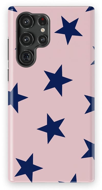 DripCase Hoesje Samsung Galaxy S22 Ultra | Sterren Design | Magnetisch Opladen | 2-in-1 Ontwerp | Stars Backcover Midnight Blush