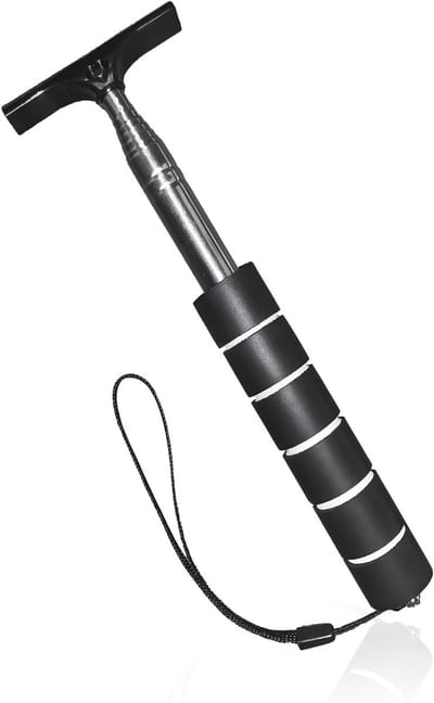 Daity 1 Stuk - Autospiegelwisser, 35,6 inch (ca. 89,9 cm) intrekbare achteruitkijkspiegelwisser, mini draagbare ruitenwisser, universeel hulpmiddel voor het reinigen van autoruiten bij regenachtig en mistig weer (zwart).