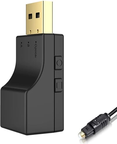 DrPhone SW03 – Audio Transmitter- Bluetooth-audiozender - Draadloos – Bluetooth 5.0 – Optische ondersteuning – Kan tot twee apparaten tegelijkertijd koppelen