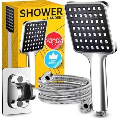 JHUBERS- Douchekop Hoge Druk - Doucheslang 120 cm - Waterbesparend - Antikalk Systeem - Antidraai Slang - Comfortabele Doucheervaring - Douchekoppen