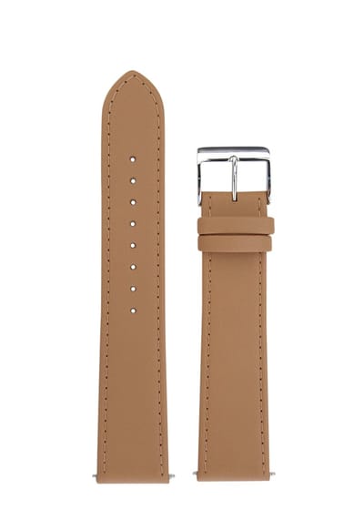 Junghans Max Bill - Quartz - Automaat - Chronoscope - beige - lederen horlogeband - kalfsleer - horlogebandjes heren - 20 mm