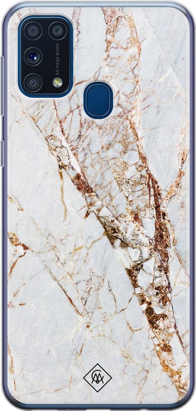 Casimoda® hoesje - Geschikt voor Samsung M31 - Marmer Goud - Backcover - Siliconen/TPU - Goudkleurig