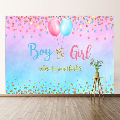 Dailygoody - Sex Revelation Achtergrond Banner - Gender Reveal Party - 7 ft x 5 ft - Baby Showers - Jongen of Meisje - Vinyl Banner - Verjaardagsfeest
