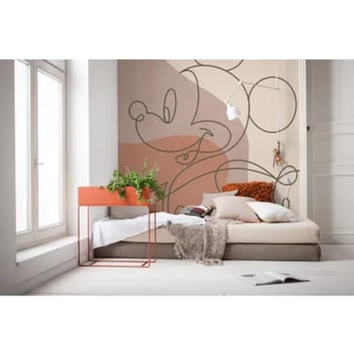 Fotobehang - Mickey Line Drawing 250x280cm - Vliesbehang