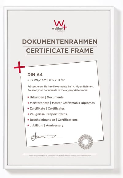 Walther New Lifestyle - Kunststof lijst - Fotoformaat 21x29,7 cm (DIN A4) - Wit