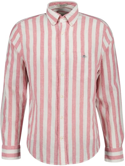 Gant overhemd streepjes roze normale fit linnen
