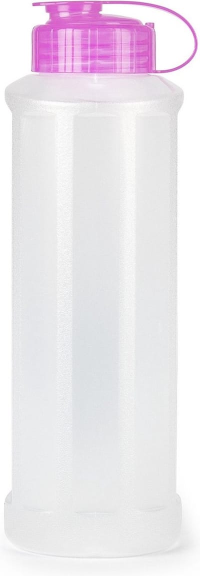 PlasticForte Drinkfles/waterfles/bidon - 1600 ml - transparant/roze - kunststof