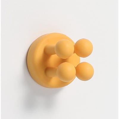 Creatieve siliconen haak schattige naadloze zelfklevende slaapkamerdeurhangers punch-free haken sleutel paraplu handdoekrek wanddecoratie geel