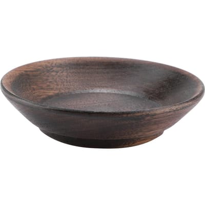Massief Donkere Kleur Hout Fruit Schaal Rond Voedsel Serveerschaal Thee Dessert Taart Schotel Bord (7.5cm) gray