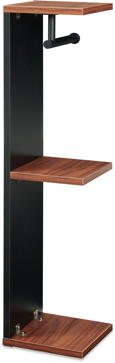 Toiletrolhouder Trond 77x18x18 cm zwart en walnootkleurig [en.casa]