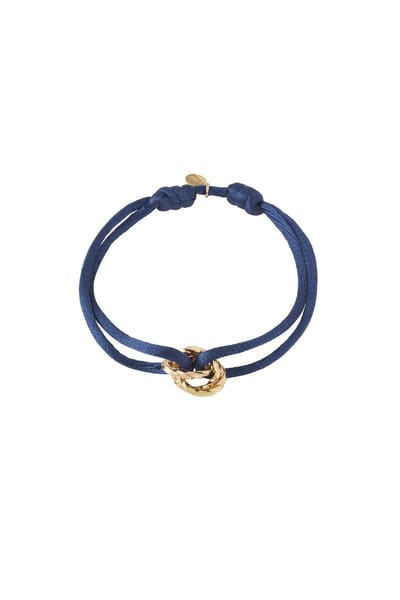 Armband met zonnige dagknoop - Donkerblauw