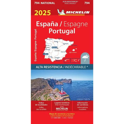 Michelin wegenkaart 794 Spanje, Portugal scheurvast 2025