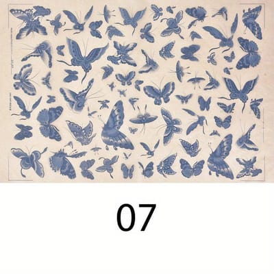 1 stuk Blauw en Wit Porselein Klei Transfer Bloemenpapier, DIY Decal Papier voor Aardewerk Keramiek Klei Transferpapier Traditionele Ambachtelijke Herbruikbaar Papier