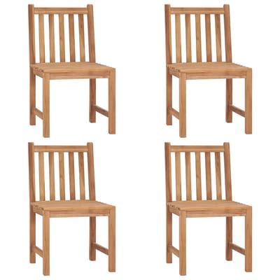 vidaXL - Tuinstoelen - 4 - st - met - kussens - massief - teakhout
