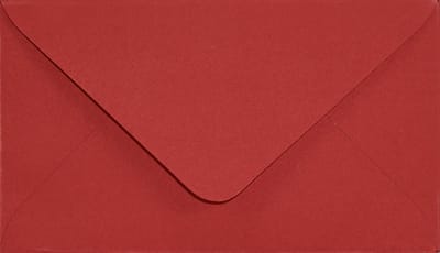 Gladde rode enveloppen A8 - 58 x 100 mm - 25 stuks - BK zonder lijm - 115 gram - Sirio Color - Netuno