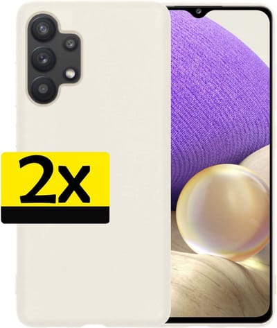 Hoesje - 2 Stuks - Geschikt voor Samsung Galaxy A32 4G - Sterk & Shockproof - Case Siliconen - Back Cover - Telefoon Hoes - Telefoonhoesjes - Wit