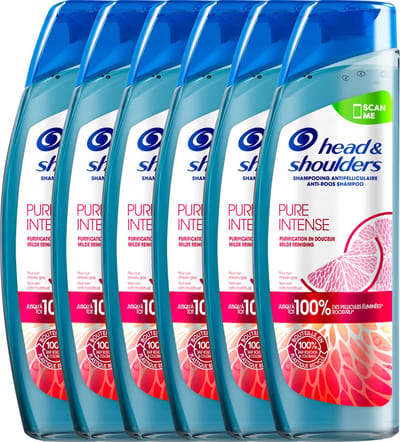 Head & Shoulders Pure Intense Milde Reiniging - Anti-roos Shampoo - Voordeelverpakking 6 x 250 ml