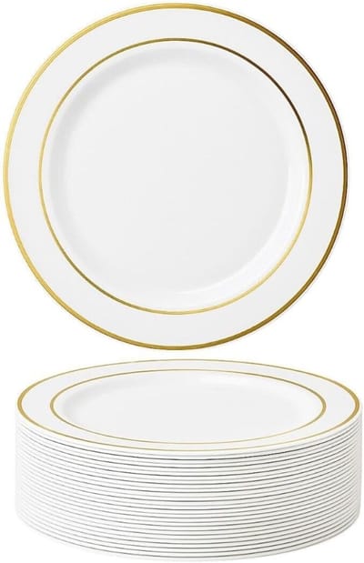 KAD® Bord - 25 Stucks - Dinerborden - Dinerbord - Wit - 26cm x 26cm x 1cm