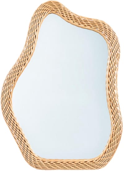 Giftdecor Spiegel Bali - rotan - organische vorm - 51 x 70 cm - wandspiegel