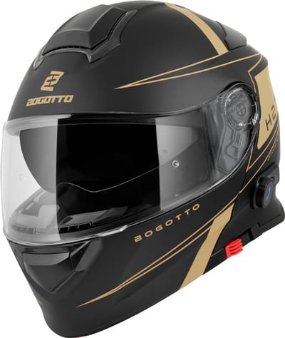 Bogotto H271 Taog Bluetooth Helm Zwart Goud - Helm
