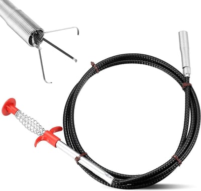 200 cm buisreinigingsspiraal grijper, flexibele afvoerspiraal grijper, telescoopgrijper afvoerreiniger spiraal buisspiraal voor keuken, badkamer, wastafel, gootsteen, verstopping (2M)
