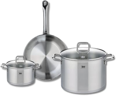 Set van 1 Koekenpan 28 cm en 2 kookpotten 16 en 26 cm Elo Profi Citrin