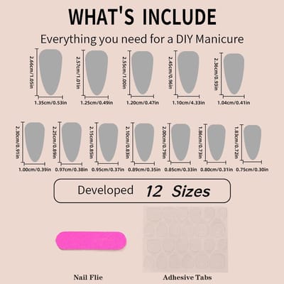 24-delige set 3D nepnagels voor korte nagels, amandelvormig design, diepzeevis thema. Gemakkelijk te plakken.