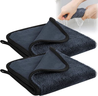 Super Absorberende Badkamer Doekjes - 2 Stuks Microvezel Handdoeken voor Douche, Keuken en Auto (40×40 cm)