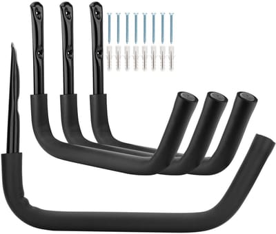 Dailygoods- Kajakhaak Heavy Duty - 4 Stuks - Wandbeugel - Multifunctionele Hanger - Ruimtebesparend - Roestvrij Staal - Opslaghaak
