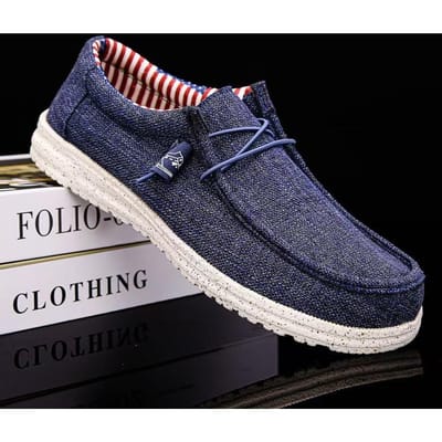 Heren Vrijetijdssneakers Lente Zomer Ademend Lichtgewicht Outdoor Canvas Schoenen Grote Maat Herenschoenen Wandelloafers 46 marineblauwe kleur