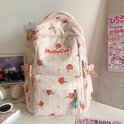Nieuwe schooltas voor basisschoolleerlingen  Meisjes  Middelbare scholieren  Hoge waarde  Vuilafstotende meerlaagse rugzak white