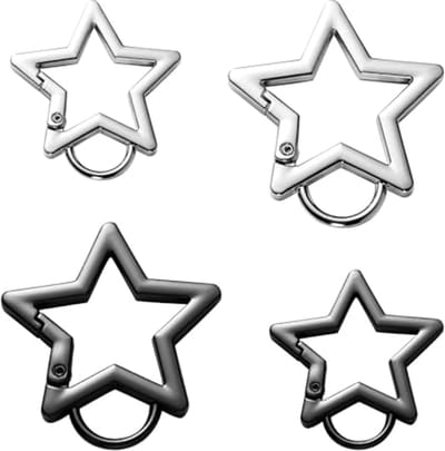 Sterkarabijnhaak Set van 4 - 4,1cm en 3,2cm - Zinklegering Sleutelhanger voor Buitensporten en Reizen