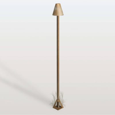 Moretti Luce LED tuinpadverlichting Silva Disk, hoogte 100 cm, antiek messing, IP65