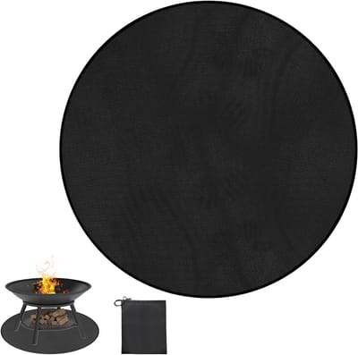 Vuurvaste onderlaag - Brandwerende mat - Terras beschermen - Hitte isolerend - 61 x 61 cm - Zwart