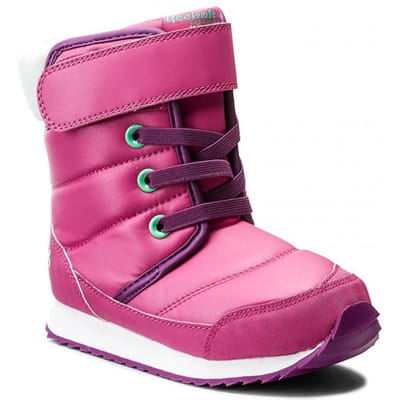 Reebok Snow Prime Lace-Up Roze Glad Leer Meisjes Laarzen BS7779