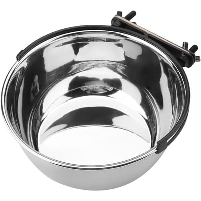 RVS Hangende Voedsel Waterbak Voeder voor Kat Huisdier Hond Puppy Kooi M gray
