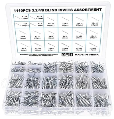 1110 Stuks Blinde Klinknagels Assortiment - Aluminium Klinknagels Set van 20 Maten