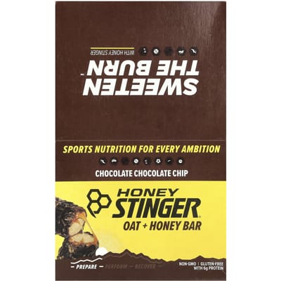 Honey Stinger, Barre Avoine + Miel, Chocolat Pépites de Chocolat, 12 Barres, 1,48 oz (42 grammes) Chaque