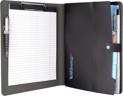 Uitbreidende bestanden map A4 - Notepad Portfolio met uitbreidbare File Organizer - Zwart - Business File Organizer