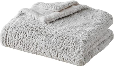 Plaids Cocooning - fleece deken - plaid - Snake Taupe - Wit Beige - Superzachte fleece - 200 cm x 150 cm