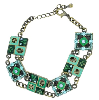 Behave - armband met groene blokjes - vintage stijl voor retro outfits